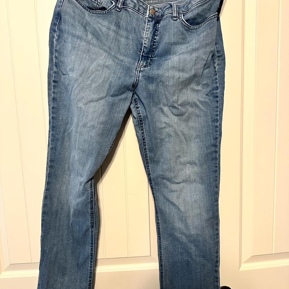 Lee Mid Rise Straight Leg Jeans - Classic Blue